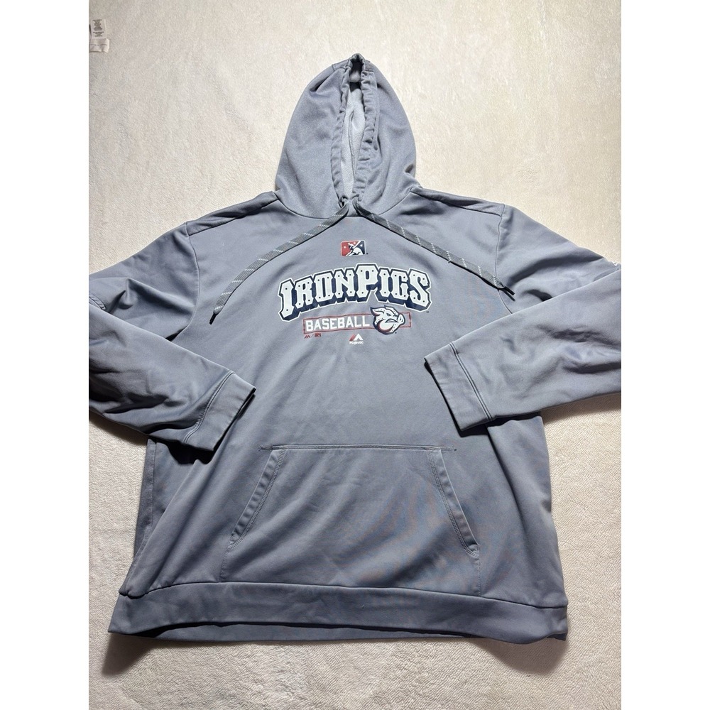 Iron Pigs Baseball Phillies Triple A Hoodie Sweatshirt Size 3XL Majestic